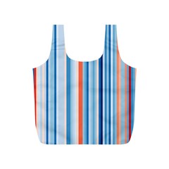 Blue And Coral Stripe 1 Full Print Recycle Bag (s) by dressshop