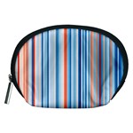 Blue And Coral Stripe 1 Accessory Pouch (Medium) Front