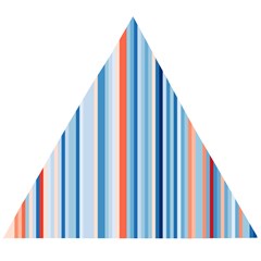 Blue And Coral Stripe 1 Wooden Puzzle Triangle by dressshop