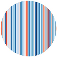 Blue And Coral Stripe 1 Wooden Puzzle Round