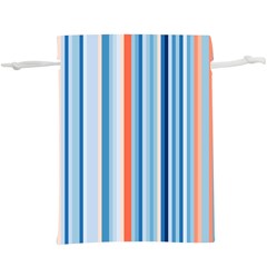 Blue And Coral Stripe 1  Lightweight Drawstring Pouch (xl) by dressshop