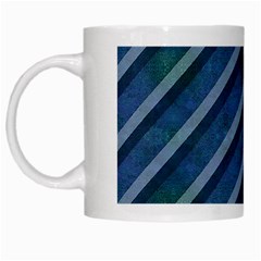 Blue Stripped Pattern White Mugs by designsbyamerianna