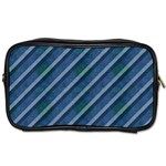 Blue Stripped Pattern Toiletries Bag (Two Sides) Front