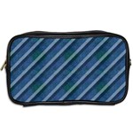 Blue Stripped Pattern Toiletries Bag (Two Sides) Back