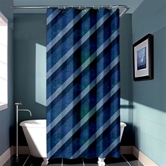 Blue Stripped Pattern Shower Curtain 36  X 72  (stall)  by designsbyamerianna