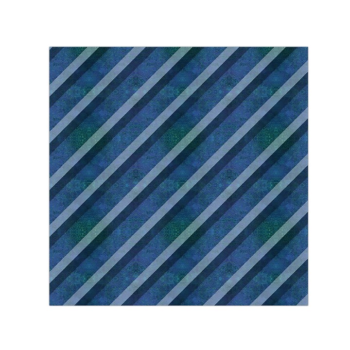 Blue Stripped Pattern Small Satin Scarf (Square)