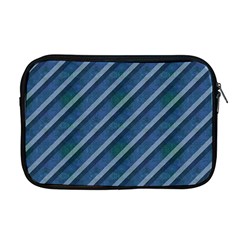 Blue Stripped Pattern Apple Macbook Pro 17  Zipper Case by designsbyamerianna