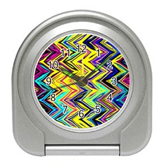 Mycolorfulchevron Travel Alarm Clock by designsbyamerianna