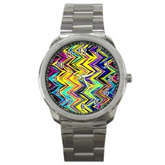 Mycolorfulchevron Sport Metal Watch by designsbyamerianna