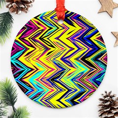 Mycolorfulchevron Round Ornament (two Sides)