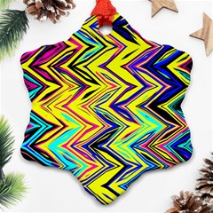 Mycolorfulchevron Snowflake Ornament (two Sides)