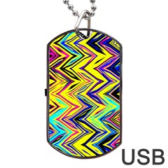 Mycolorfulchevron Dog Tag Usb Flash (two Sides) by designsbyamerianna