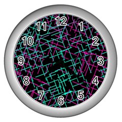 1980chaos Wall Clock (silver) by designsbyamerianna