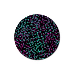 1980chaos Rubber Round Coaster (4 Pack)  by designsbyamerianna