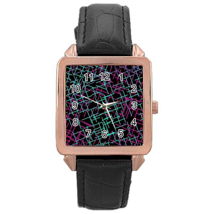 1980chaos Rose Gold Leather Watch 