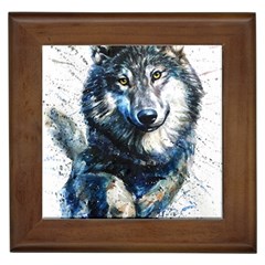 Gray Wolf - Forest King Framed Tile by kot737