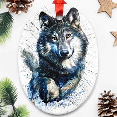 Gray Wolf - Forest King Ornament (oval) by kot737