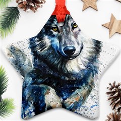 Gray Wolf - Forest King Ornament (star) by kot737