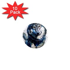 Gray Wolf - Forest King 1  Mini Magnet (10 Pack)  by kot737