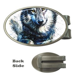 Gray Wolf - Forest King Money Clips (oval)  by kot737