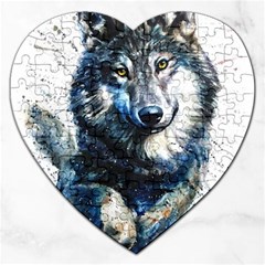 Gray Wolf - Forest King Jigsaw Puzzle (heart) by kot737