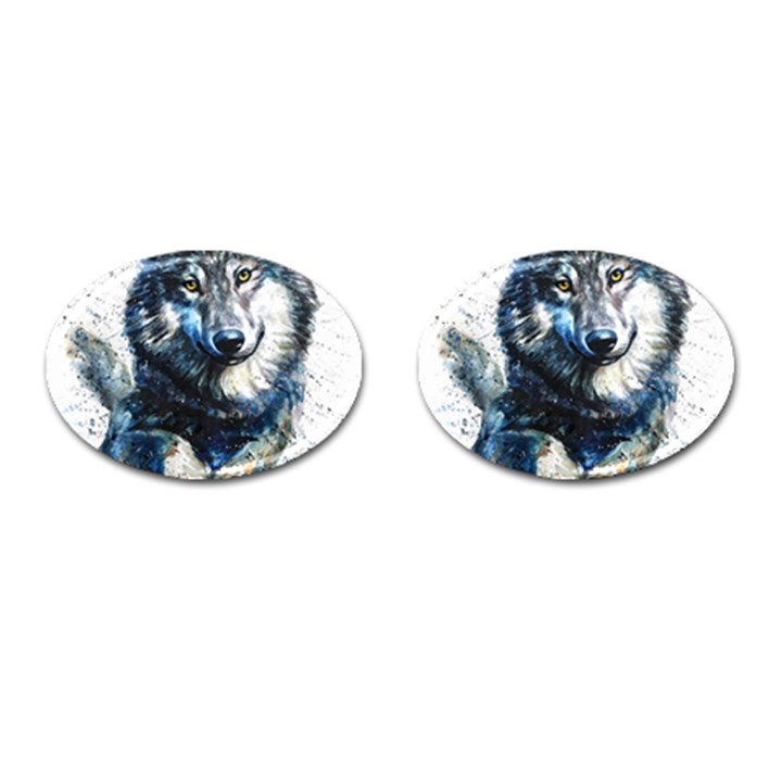 Gray Wolf - Forest King Cufflinks (Oval)