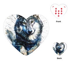 Gray Wolf - Forest King Playing Cards Single Design (heart) by kot737