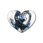 Gray Wolf - Forest King Heart Coaster (4 pack)  Front