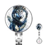 Gray Wolf - Forest King Stainless Steel Nurses Watch Front