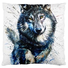 Gray Wolf - Forest King Standard Flano Cushion Case (two Sides) by kot737