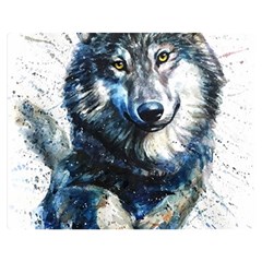 Gray Wolf - Forest King Double Sided Flano Blanket (medium)  by kot737