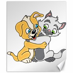 Puppy And Siamese Love Canvas 8  X 10  (unframed) by retrotoomoderndesigns