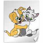 Puppy And Siamese Love Canvas 8  x 10  (Unframed) 8.15 x9.66  Canvas - 1