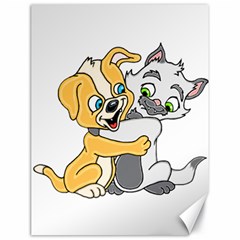 Puppy And Siamese Love Canvas 18  X 24  (unframed) by retrotoomoderndesigns