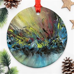 Original Abstract Art Round Ornament (two Sides)