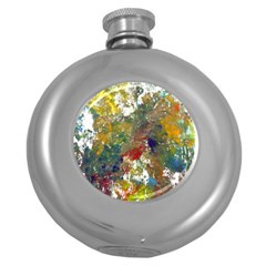 Original Abstract Art Round Hip Flask (5 Oz) by scharamo