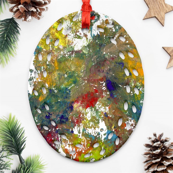 Original Abstract Art Ornament (Oval Filigree)