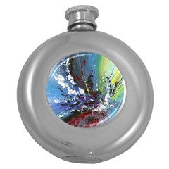 Original Abstract Art Round Hip Flask (5 Oz) by scharamo