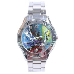 Original Abstract Art Stainless Steel Analogue Watch by scharamo