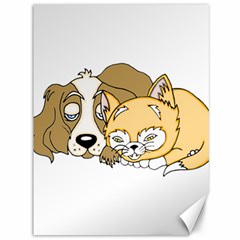 Dog And Kitten Nap Canvas 36  X 48  (unframed) by retrotoomoderndesigns