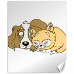 Dog And Kitten Nap Canvas 11  x 14  (Unframed) 10.95 x13.48  Canvas - 1