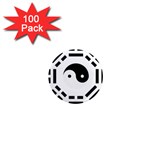 Bagua Yin Yang Yang Yin Chinese 1  Mini Magnets (100 pack)  Front