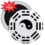 Bagua Yin Yang Yang Yin Chinese 3  Magnets (10 pack)  Front