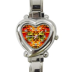 Mosaic Structure Grain Mode Heart Italian Charm Watch by Pakrebo