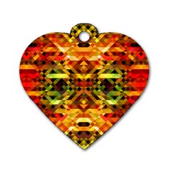 Mosaic Structure Grain Mode Dog Tag Heart (one Side) by Pakrebo