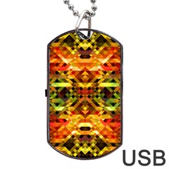 Mosaic Structure Grain Mode Dog Tag Usb Flash (two Sides) by Pakrebo