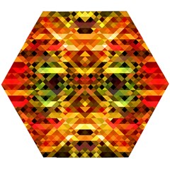 Mosaic Structure Grain Mode Wooden Puzzle Hexagon