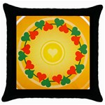 Mandala Floral Round Circles Throw Pillow Case (Black) Front