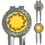 Mandala Floral Round Circles 3-in-1 Golf Divots Front