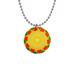 Mandala Floral Round Circles 1  Button Necklace by Pakrebo